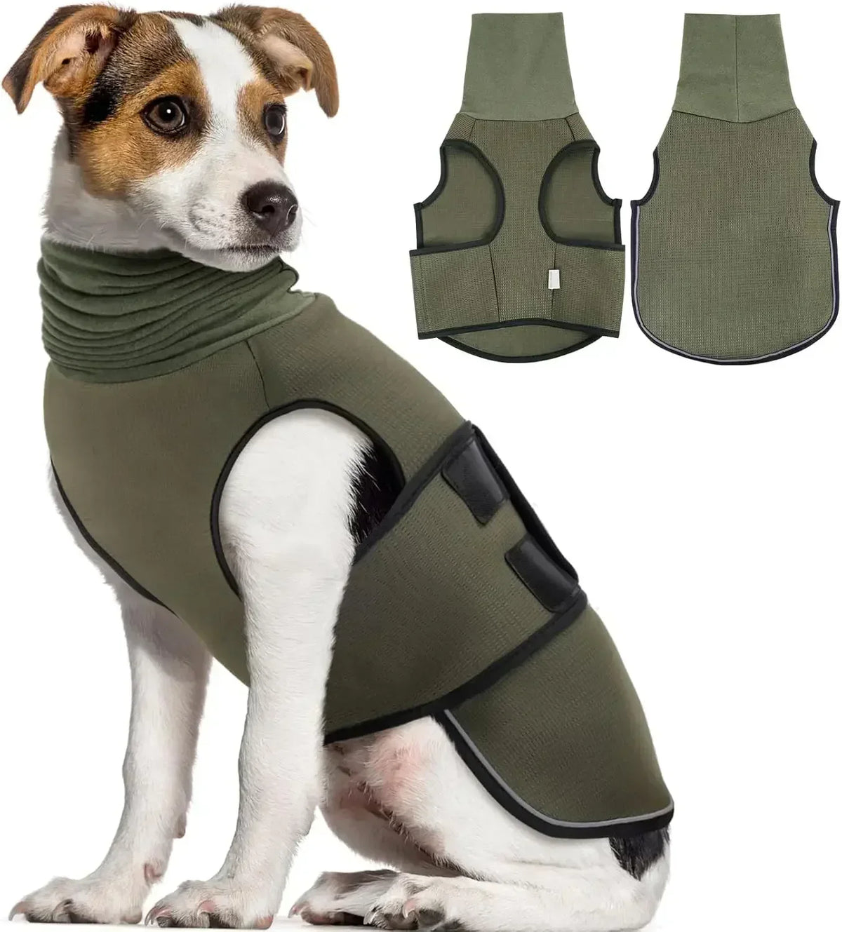 Calming Dog Hoodie Vest with Ear Cover – Reflective