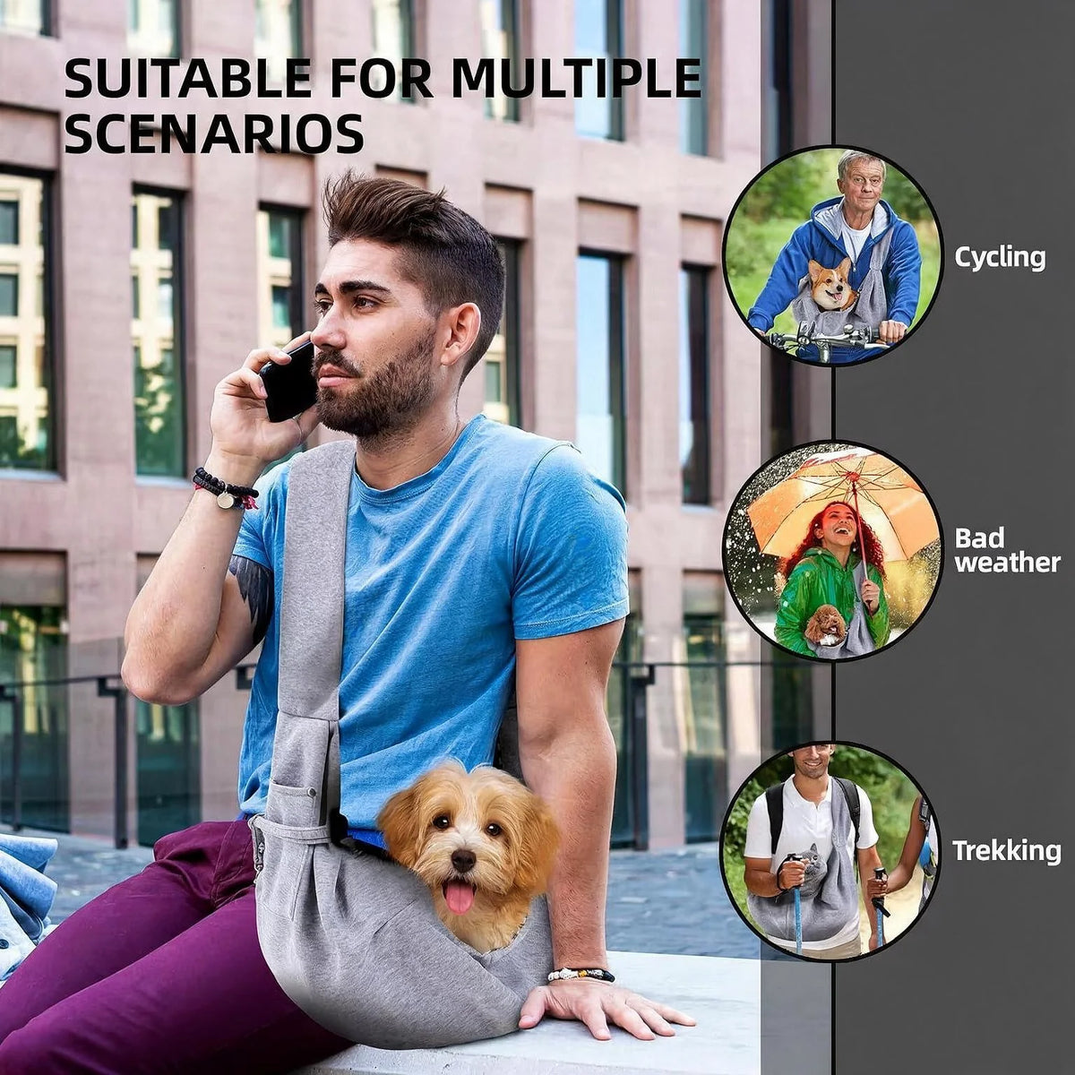 Cotton Pet Sling Carrier Bag