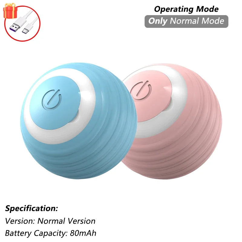 Smart Rolling Cat Ball – Self-Moving Toy for Indoor Cats (USB Rechargeable)