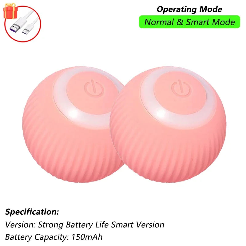 Smart Rolling Cat Ball – Self-Moving Toy for Indoor Cats (USB Rechargeable)