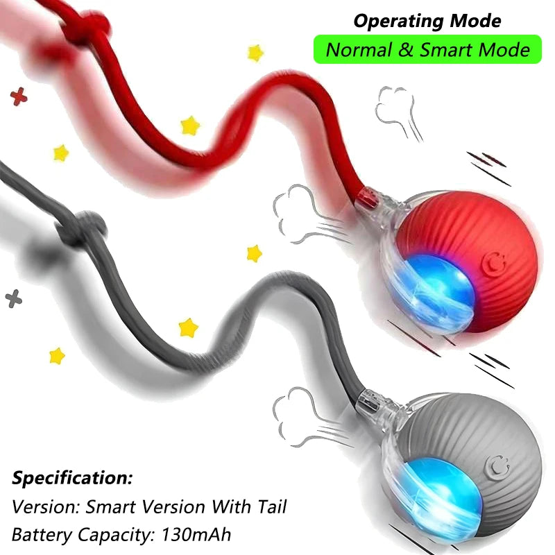 Smart Rolling Cat Ball – Self-Moving Toy for Indoor Cats (USB Rechargeable)