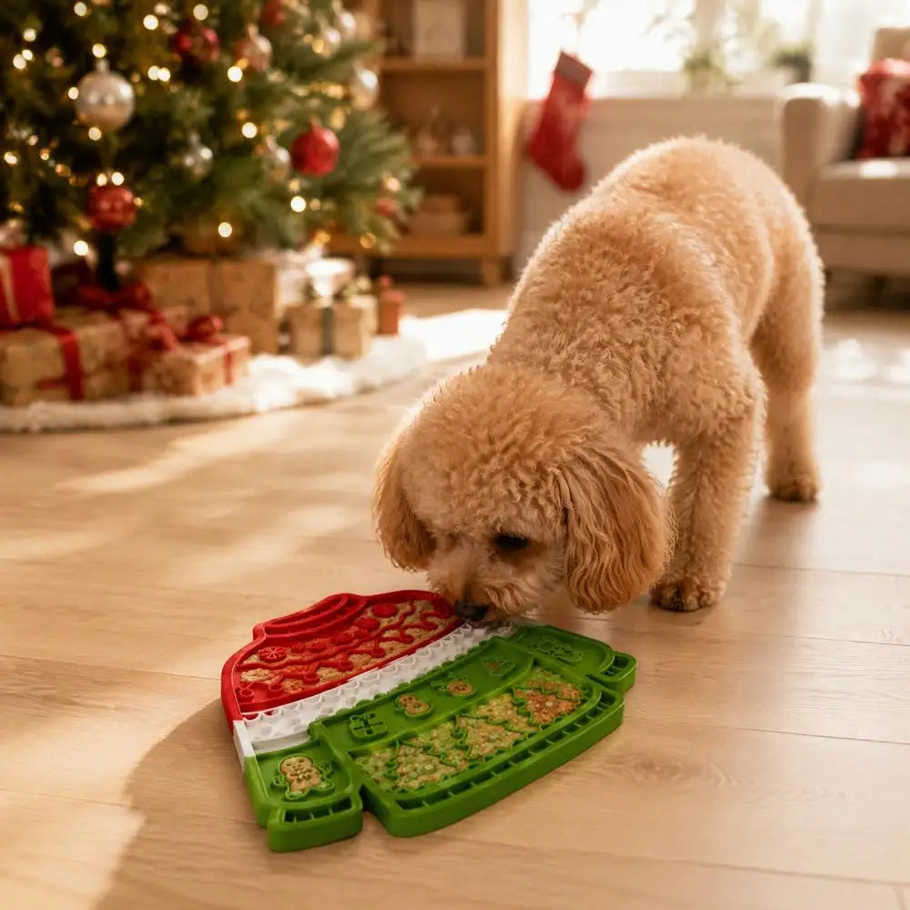 Christmas Slow Feeder Lick Mat – Non-Slip Suction