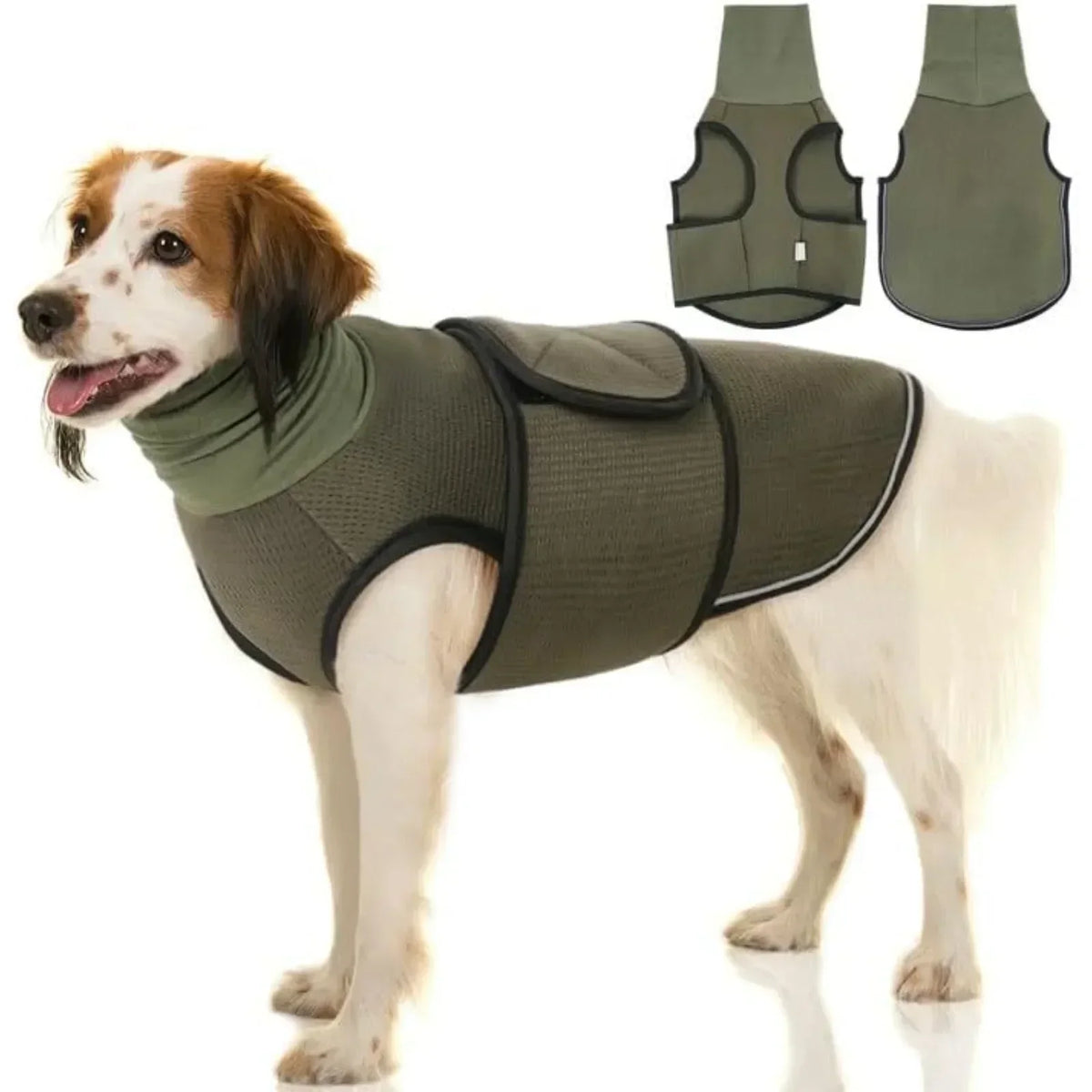Calming Dog Hoodie Vest with Ear Cover – Reflective