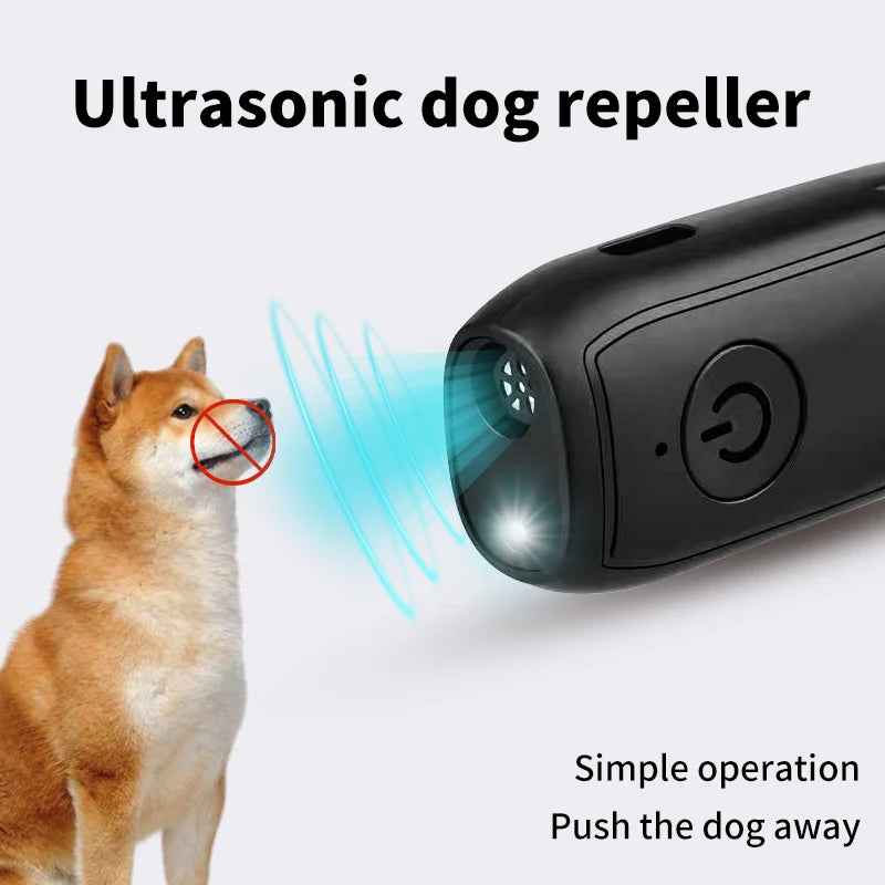Portable Ultrasonic Dog Deterrent with Flashlight