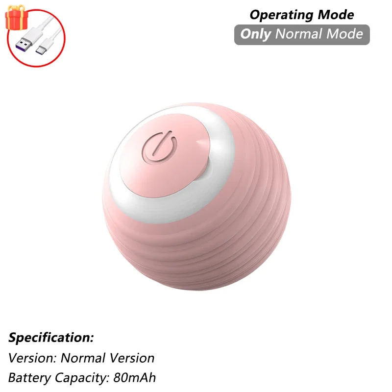 Smart Rolling Cat Ball – Self-Moving Toy for Indoor Cats (USB Rechargeable)