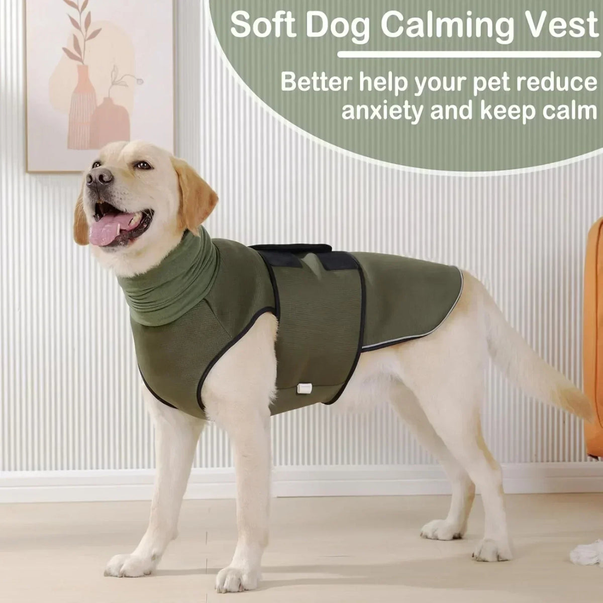 Calming Dog Hoodie Vest with Ear Cover – Reflective