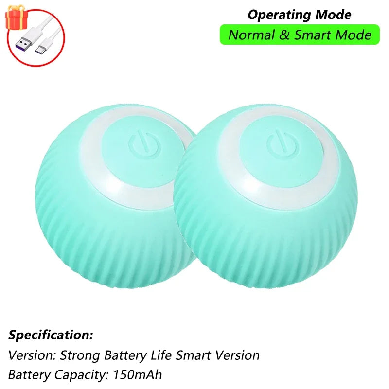 Smart Rolling Cat Ball – Self-Moving Toy for Indoor Cats (USB Rechargeable)