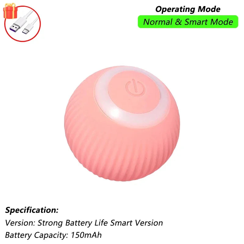 Smart Rolling Cat Ball – Self-Moving Toy for Indoor Cats (USB Rechargeable)