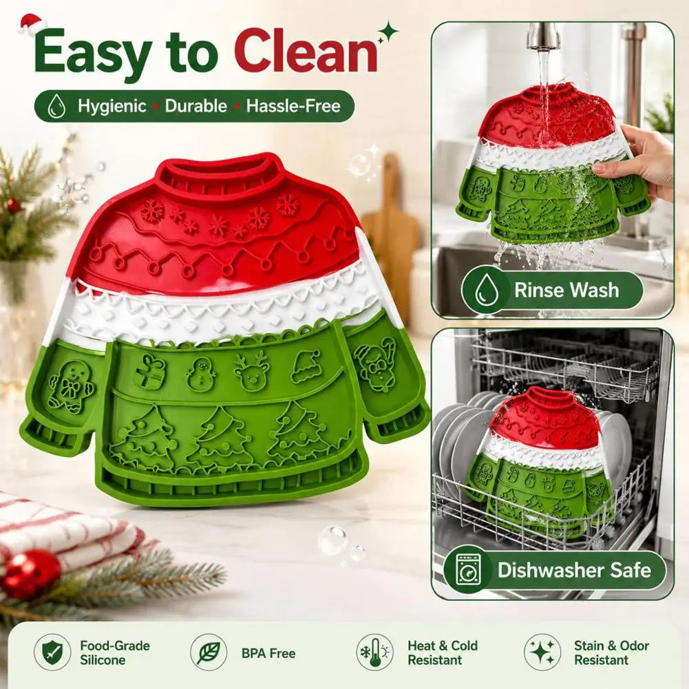 Christmas Slow Feeder Lick Mat – Non-Slip Suction
