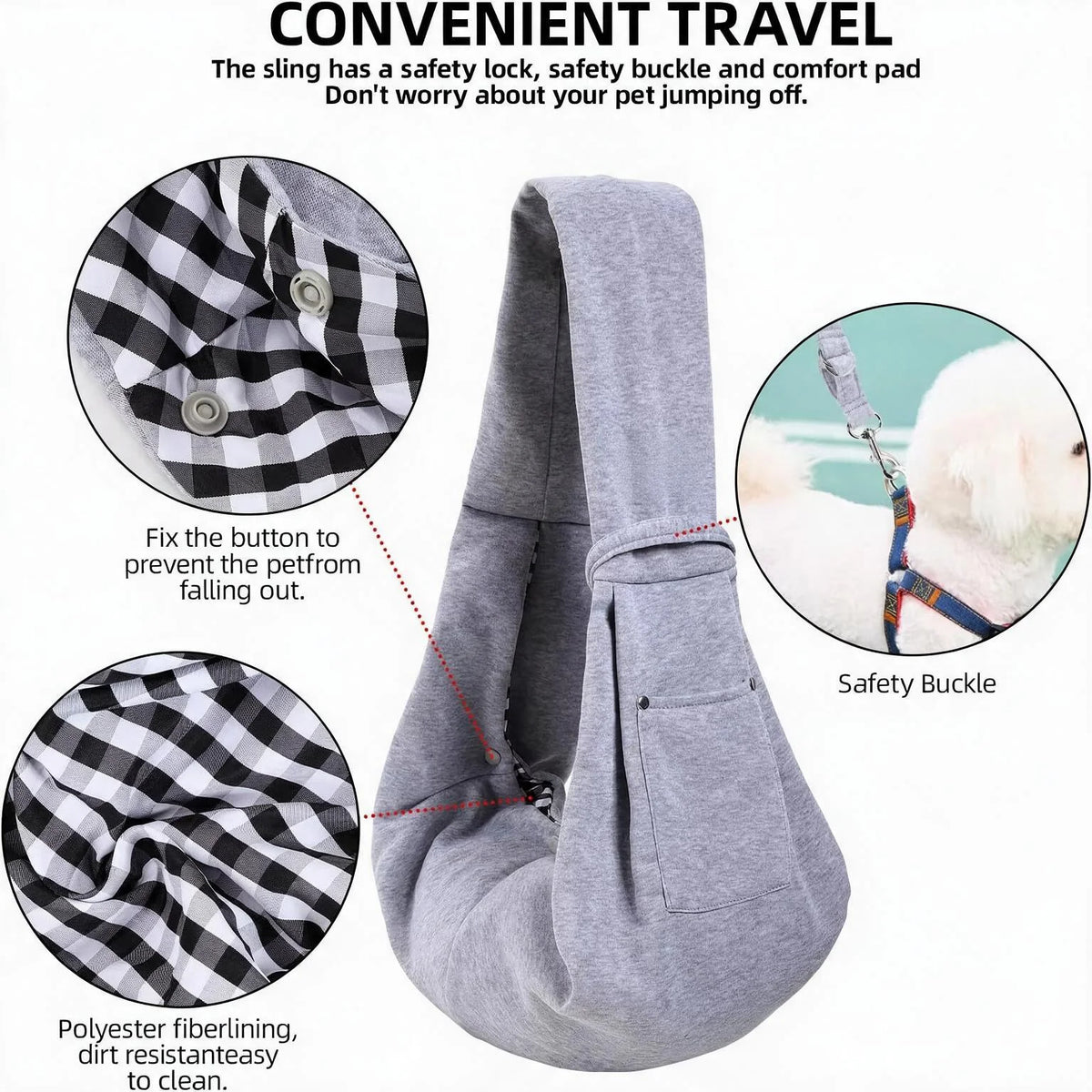 Cotton Pet Sling Carrier Bag