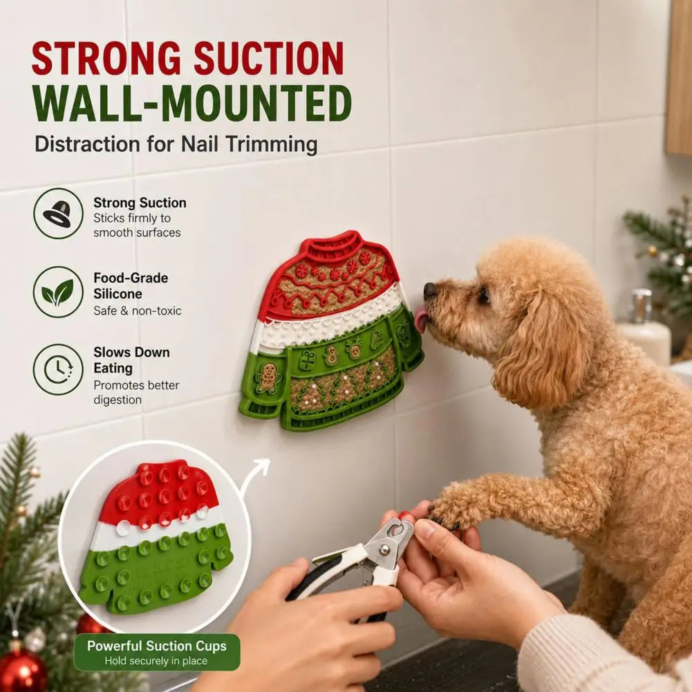 Christmas Slow Feeder Lick Mat – Non-Slip Suction