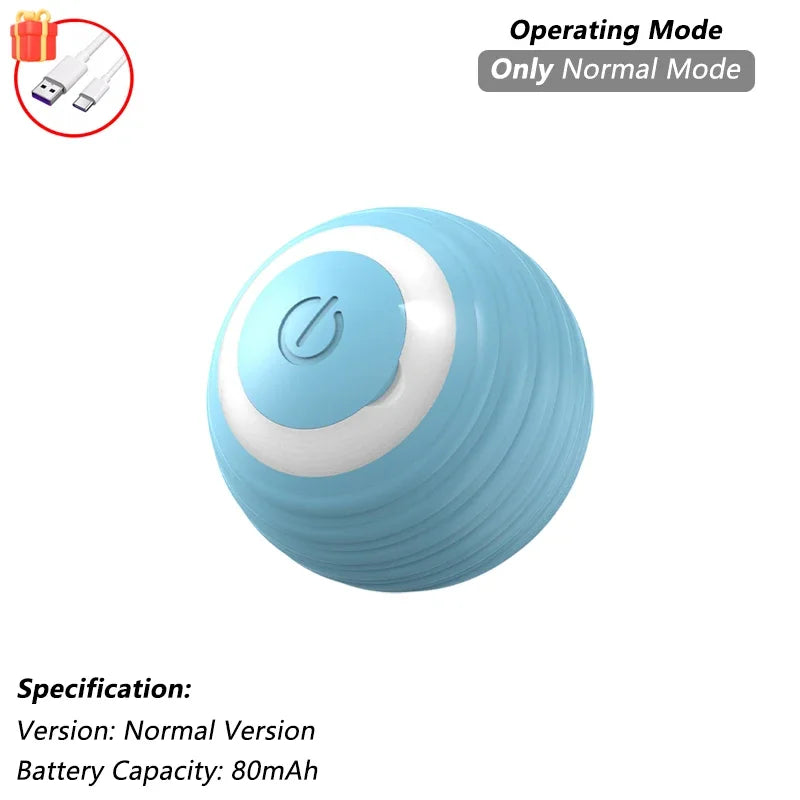 Smart Rolling Cat Ball – Self-Moving Toy for Indoor Cats (USB Rechargeable)