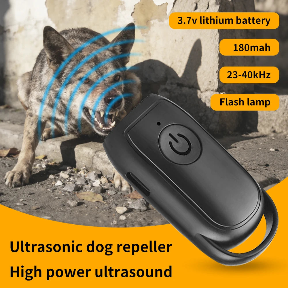 Portable Ultrasonic Dog Deterrent with Flashlight
