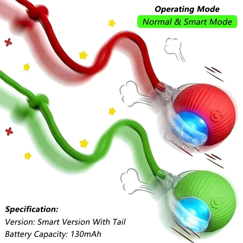 Smart Rolling Cat Ball – Self-Moving Toy for Indoor Cats (USB Rechargeable)