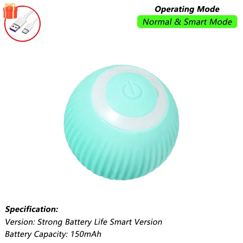 Smart Rolling Cat Ball – Self-Moving Toy for Indoor Cats (USB Rechargeable)